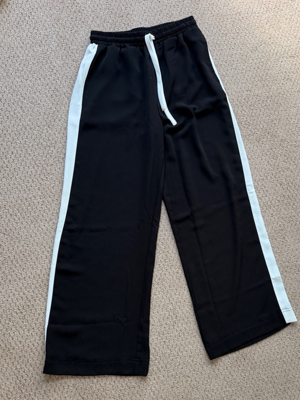 ASOS Black Sweatpants with White Side Stripes